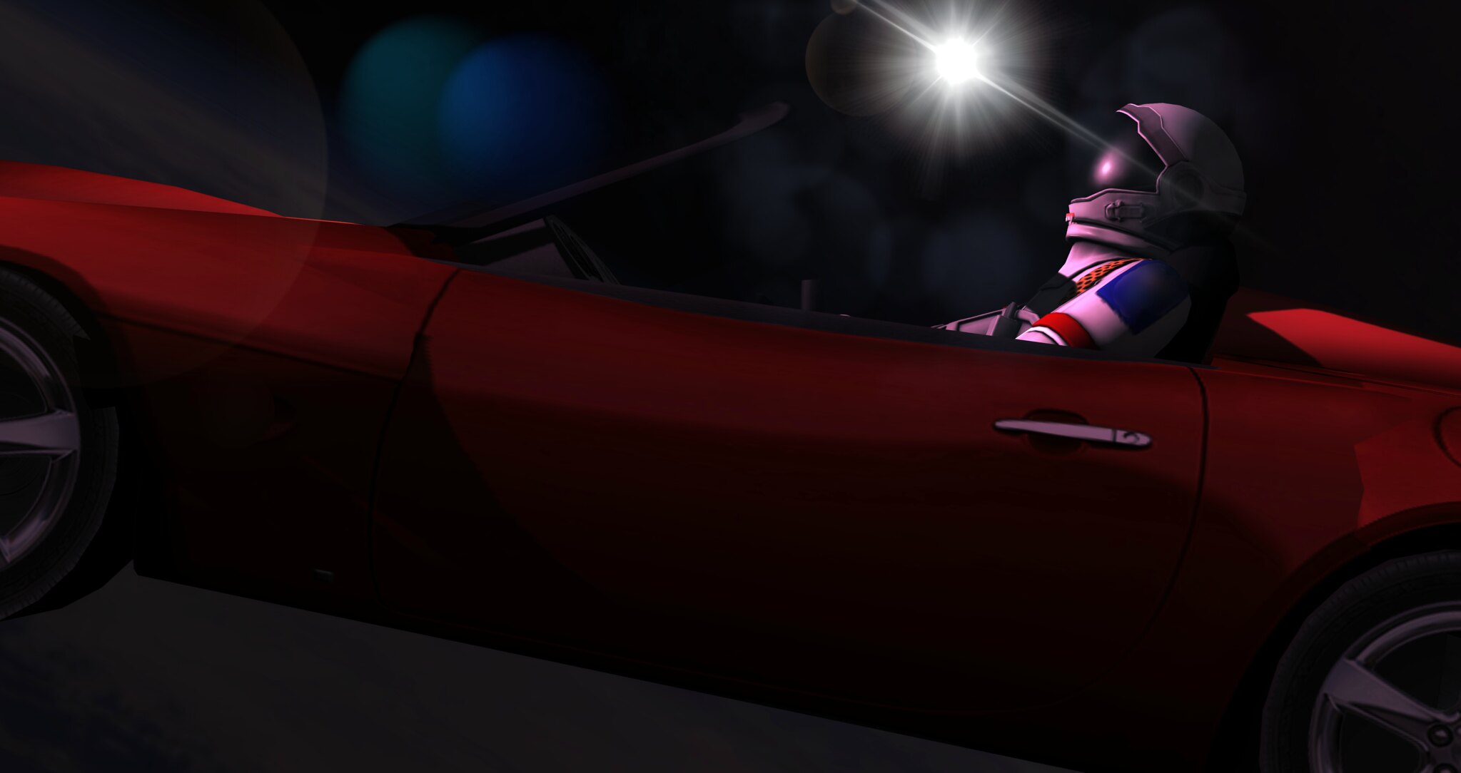 Starman de Space X y un Tesla rojo en Marte